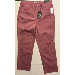 VTG Nicole Miller Heritage Denim Nomad Super High Rise Straight Jeans Sz 14 Rose